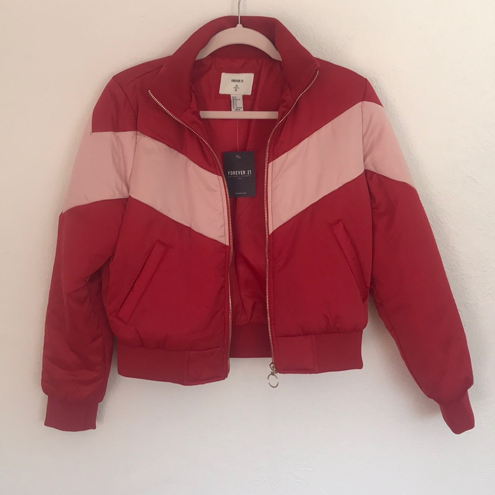 Red Pink Puff Jacket (NWT)